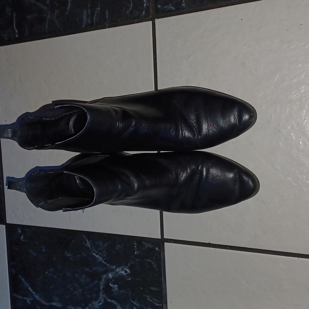 Zara Basic Collection Black Leather Pull Tab Moto… - image 1